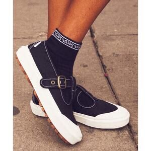 NWOT Vans Style 93 Mary Jane Shoes Black Canvas White Sole Mens 5.5 Womens 7